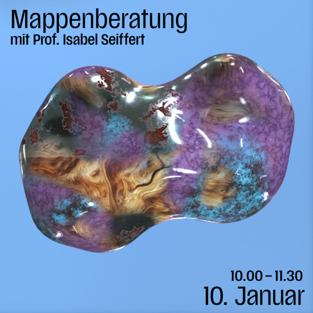 Key Visual Mappenberatung Studiengang Kommunikationsdesign für den 10.01.2025 bei Prof. Isabel Seiffert und Nina Overkott