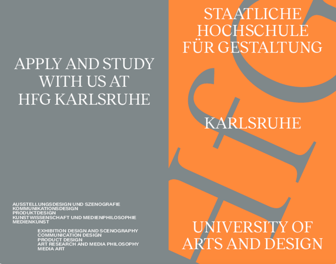 Cover Studienbroschüre HfG Karlsruhe Stand 2024