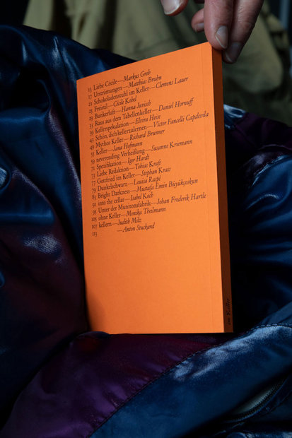 The table of contents is on the back of the book