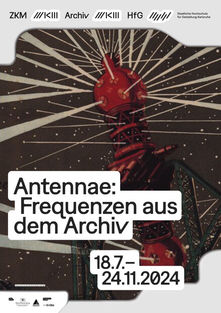 Key Visual der Ausstellung: Antennae — Frequenzen aus dem Archiv